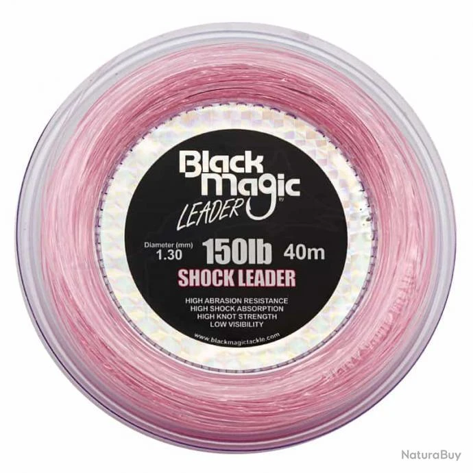 Black Magic Shock Leader Pink 150lb 1 Black Magic Shock Leader Pink 150lb