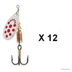 Mepps - Cuiller Mepps Aglia Toutes Couleurs Par 12 3 ARGENT POINTS ROUGE