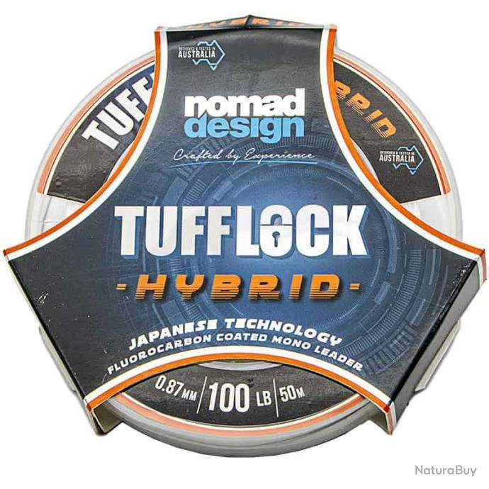 Nomad Tufflock Hybrid Fluorocarbon Coated Mono Leader 100lb 1 Nomad Tufflock Hybrid Fluorocarbon Coated Mono Leader 100lb