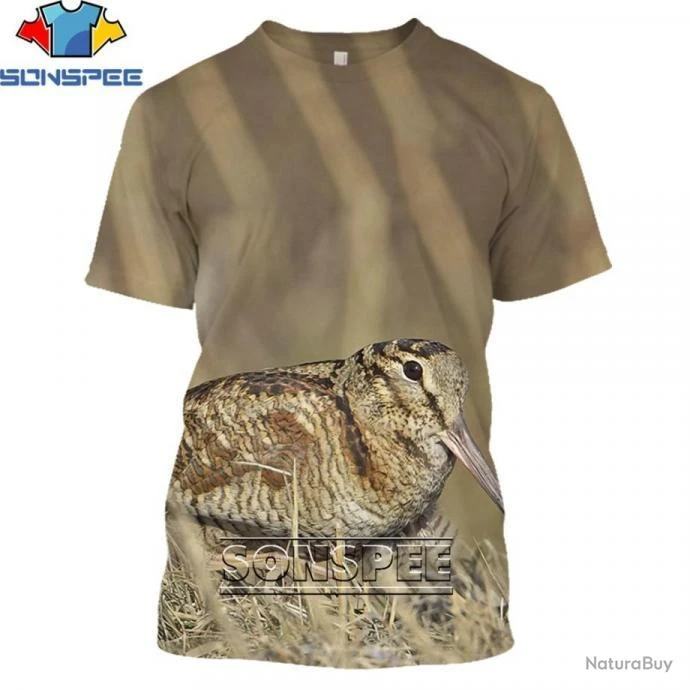 SUPERBE : T - Shirts Impression 3 D BÉCASSE N2 1 SUPERBE : T - Shirts Impression 3 D BÉCASSE N2