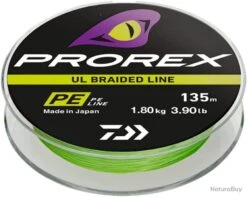 Tresse Daiwa Prorex UL PE Line 135m 135m Chartreuse PE #0,25 1,75 Kg