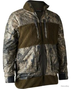 Deerhunter Veste En Fourrure Synthétique Rusky Pile Couleur Vert Camo.