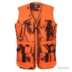 GILET DE CHASSE PERCUSSION STRONGER GHOSTCAMO BLAZE ET BLACK TAILLE M
