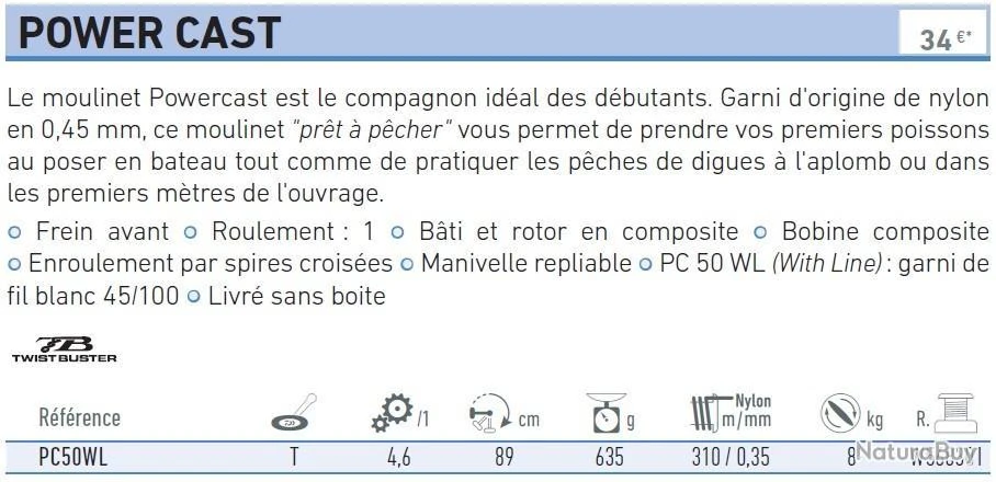 Power Cast 50 WL Moulinet Daiwa 2 Power Cast 50 WL Moulinet Daiwa – Image 2
