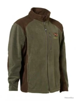 Blouson Polaire De Chasse Percussion Cor Kaki Sanglier