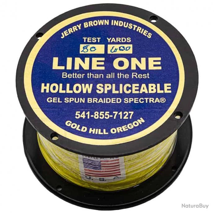 Jerry Brown Spliceable Hollow (600YDS) Jaune 80lb 1 Jerry Brown Spliceable Hollow (600YDS) Jaune 80lb