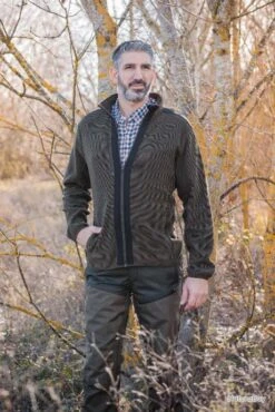 Somlys Veste Tricot Gratté Chaud Polaire Ligne Classie Vert 416 -Pêche Soldes Boutique 00003 Somlys Veste tricot gratte chaud polaire Ligne Classie vert 416