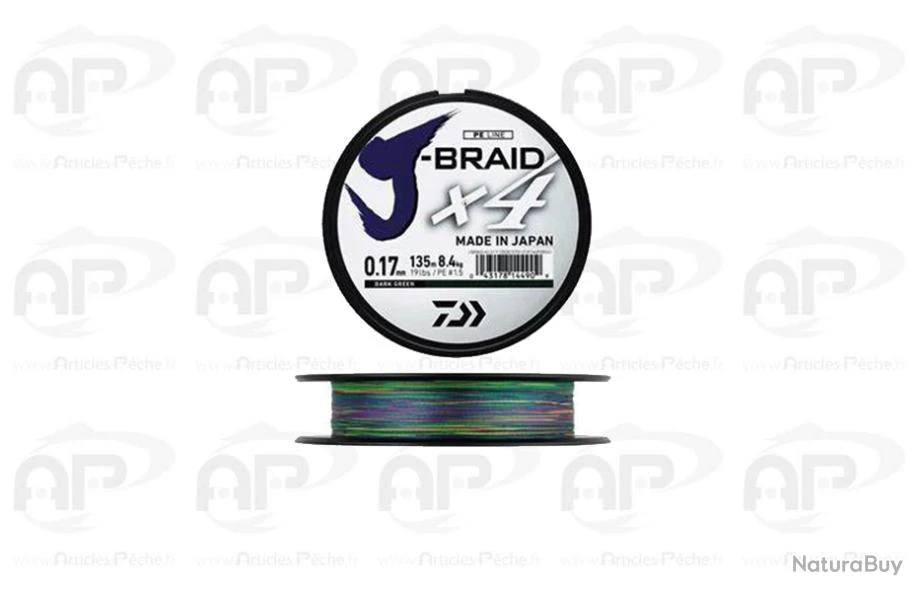 Tresse Daiwa J Braid X4 Multicolore 0,21mm 150m 12,4kg 1 Tresse Daiwa J Braid X4 Multicolore 0,21mm 150m 12,4kg